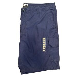 Nautica Shorts Mens 42W Navy Blue Pier 57 Cargo Casual NWOT